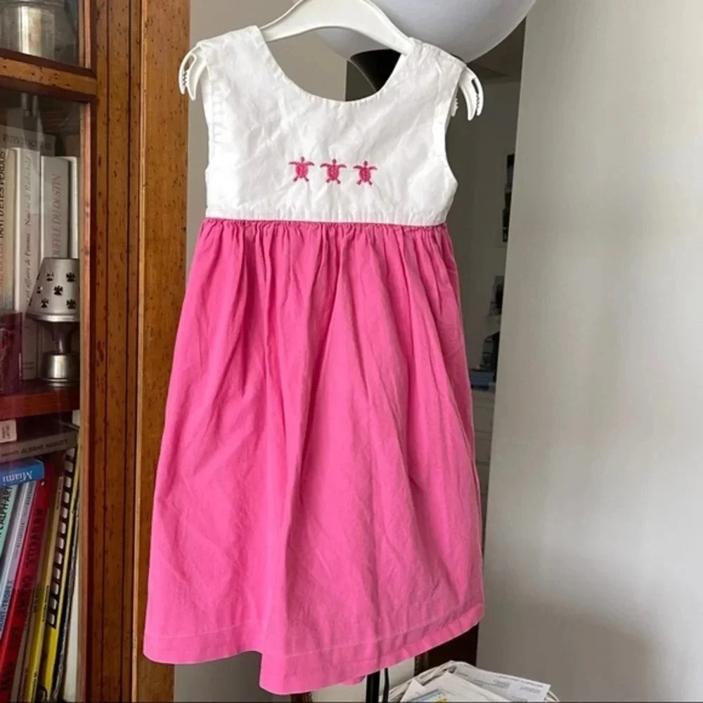Dress Acanthe 2T sleeveless cross back turtles